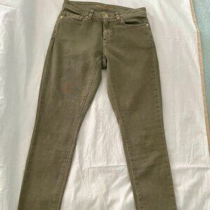 Michael Kors Skinny Jeans in Green Front Zipper Size 4